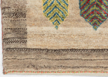 Leaf and Stripes Contemporary Gabbeh - 2'8 x 4'5