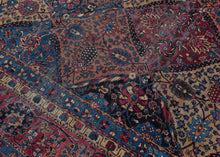 It features an elegant paneled garden design. Each compartment is filled with varied floral motifs, botehs, or medallions which create a lush and rhythmic visual field that evokes the classical Persian garden ideal.A richly detailed border of scrolling palmettes and rosettes. The finely woven construction and luminous palette of ivory, burgundy, mauve, apricot and indigo reflect the refined workshop tradition of Yazd. Which is verified by script in a cartouche which reads Makhsoos-e Yazd which roughly trans