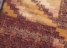 This batik patchwork was crafted in Indonesia during the 20th century.

Batik is a wax-resist technique that creates a distinctive style. This textile features a variety of batik designs that have been patchworked together into four quadrants creating a dynamic design in purples and yellows.&nbsp;