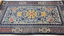 White & Blue Silk Tianjin Rug - 4’1 x 7’2