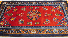 Red Silk Tianjin Rug - 3’11 x 7’