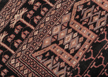 Vintage Black Bokhara Ensi - 4’1 x 6’10