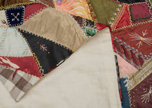 Antique Crazy Quilt by "Mary Elizabeth Ward" - 4'5 x 5'4
