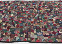 Midcentury Quilt Inspired Hooked Rug - 4'10 x 7'
