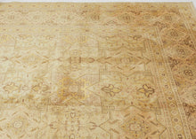 An elegant mid-20th-century Tabriz carpet distinguished by its intricate allover design and softly washed palette.

The field is organized as a continuous lattice of interlocking angular compartments, alternating with floral medallions, palmettes and smaller geometric devices. The tightly fitted shapes create an almost tessellated rhythm across the surface, balancing strong architectural structure with delicate vegetal drawing.