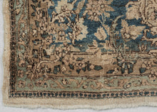 Elegant Ivory and Blue Kerman Rug - 8'10 x 12'7