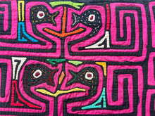 Pink & Black Birds Guna Mola Cloth - 1'1 x 1'8