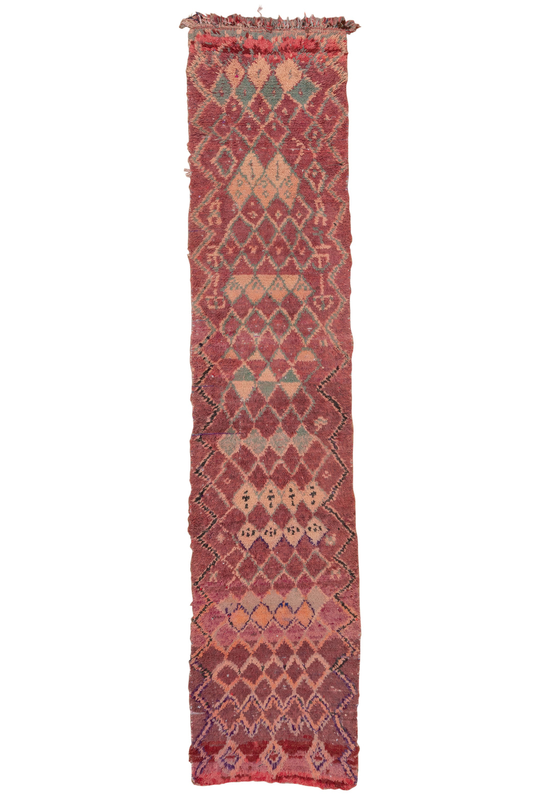 Vintage Moroccan Boucheroite Runner - 3’1 x 13'10