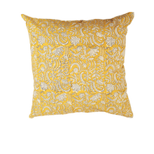 Mustard Harmony Hand Block Print Pillow - 20" x 20"