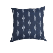Midnight Blue Handwoven Ikat Pillow - 20" x 20"