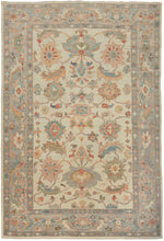 This Sultanabad was woven in the 21st century.  It features the large scale pattern and pastel tones associated with classic Ziegler Sultanabads of the late 19th century. Masterfully made with high quality wool and natural dyes to perfectly replicate Ziegler splendor in contemporary times. A future collectible.