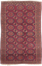 This Saryk turkmen aestetics was woven in Turkmenistan during the late 19th century.

It features a repeat field of octagonal main guls and cruciform minor guls on a richly colored &nbsp;plum ground. The back showcases Tekke sensibility, with tightly packed asymmetric knots, high warp depression, and deeply toned red wefting—all hallmarks of classic 19th-century Tekke craftsmanship. The borders are dense and harmonious, filled with geometric detailing and anchored by elegant guards. 