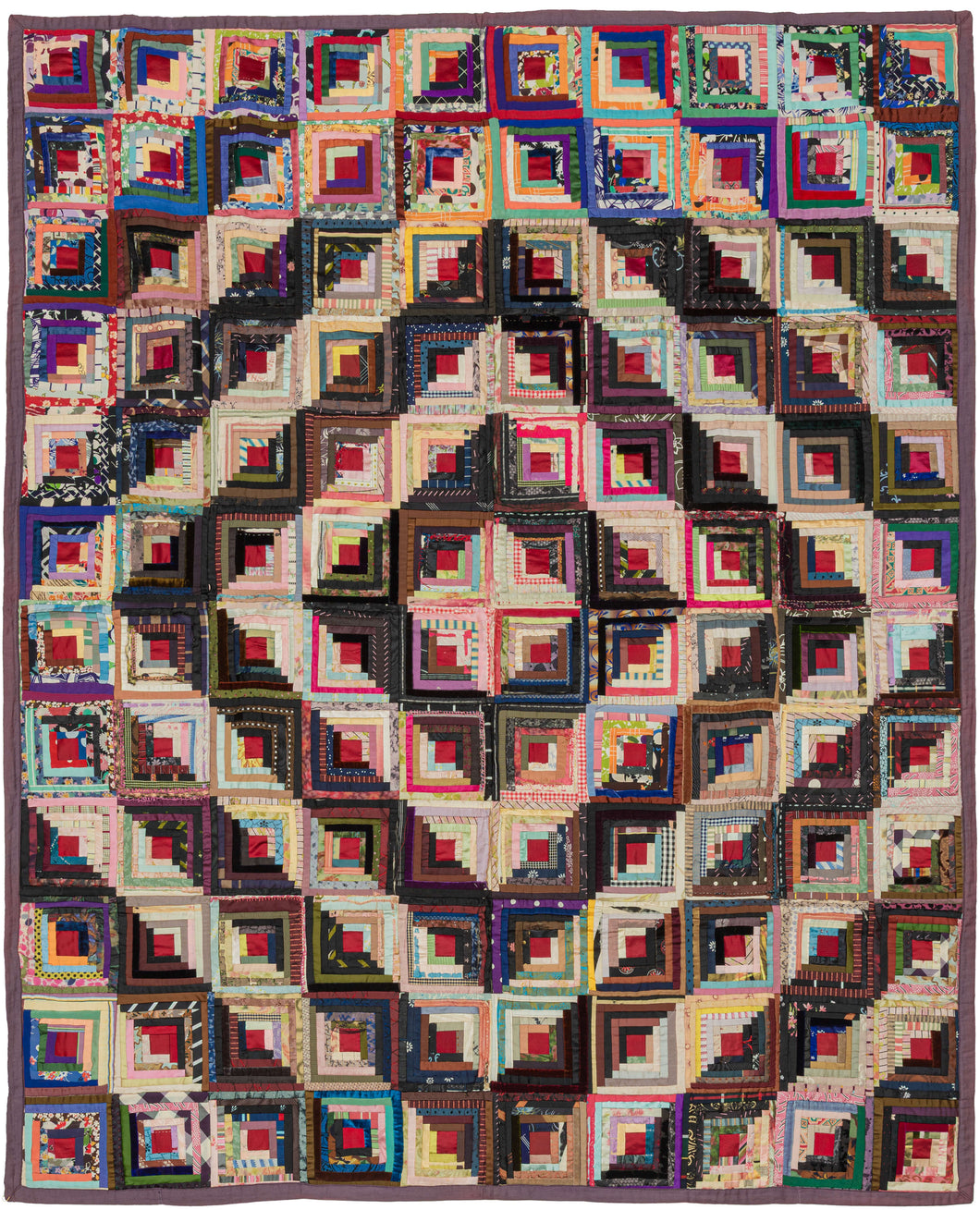 graphic american log cabin quilt