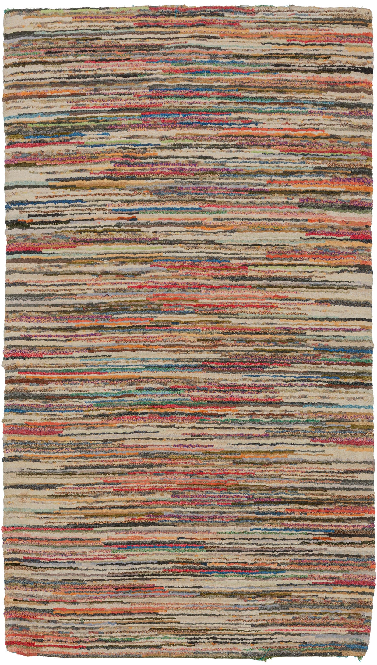 Vintage Moroccan Rag Rug - 3'4 x 6'