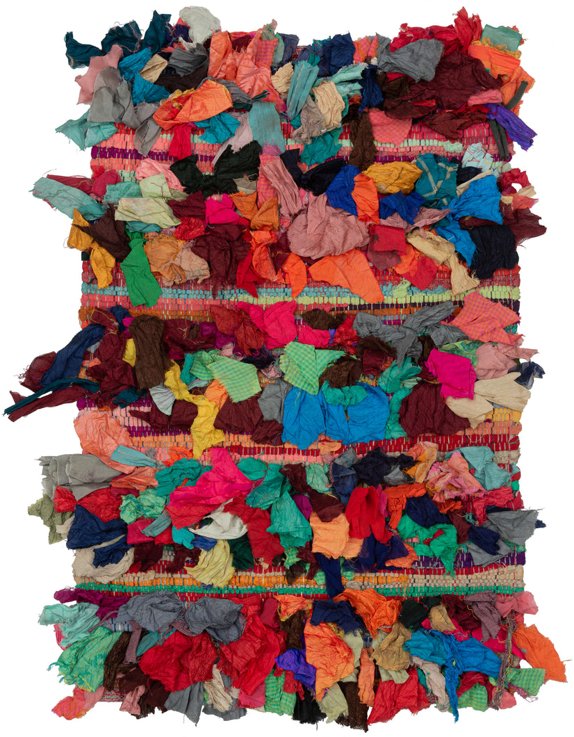 Vintage Moroccan Boucherouite Rug - 2' x 3'1