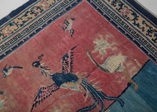 Antique Peking Painted Bird Rug - 4' x 5'7