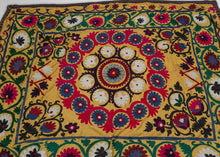 Vintage Yellow Uzbek Suzani - 4'6 x 5'8