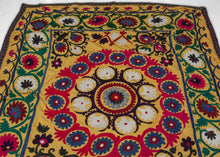 Vintage Yellow Uzbek Suzani - 4'6 x 5'8