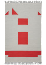 Andrew Boos "Vermillion and Ivory Rug" - 4'10 x 8'5