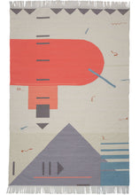 Andrew Boos "Orange, Grey and Blue Rug" - 4'10 x 8'4