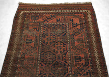 Orange and Blue Baluch Rug - 3'3 x 6