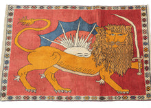 Lion and Sun Vintage Gabbeh Rug - 3’4 x 5’