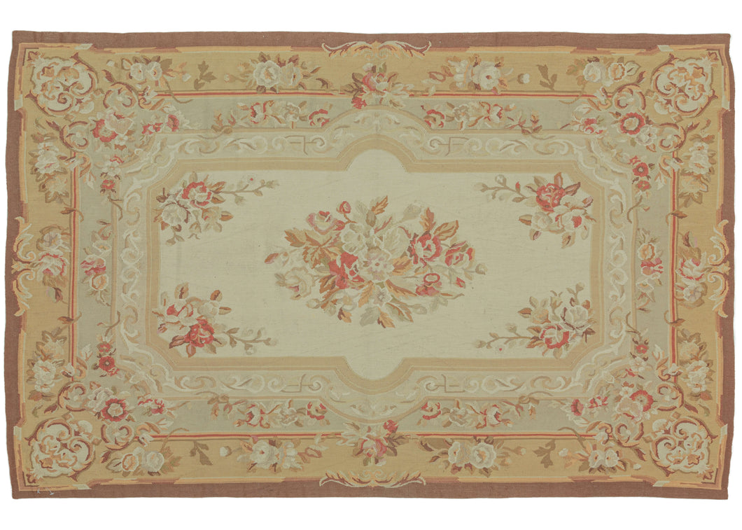 Vintage Aubusson Style Rug - 3'10 x 6'