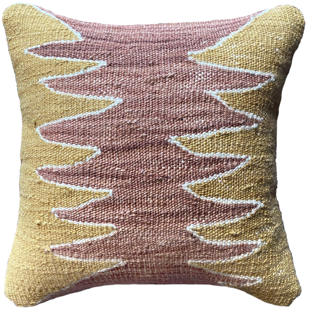 handwoven natural dyed olive Turkish pillow