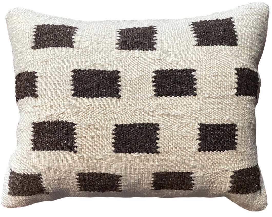 handwoven natural dyed cream Turkish pillow