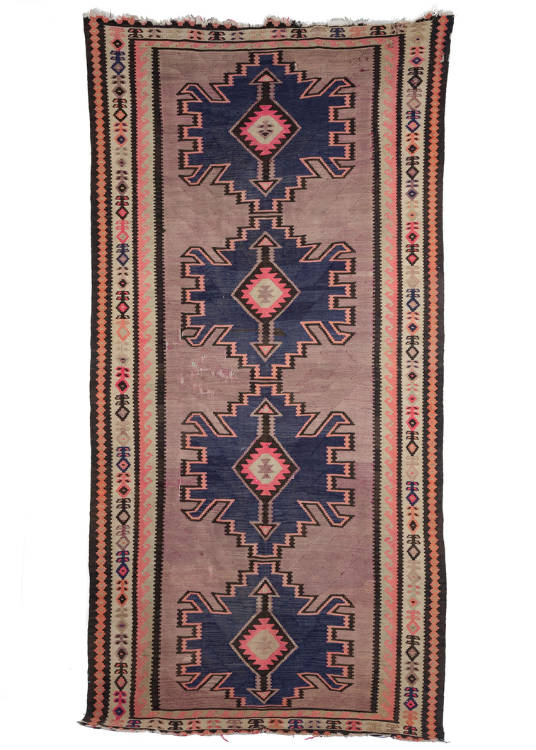 Mid Century Kuba Kelleghi Kilim Runner