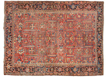 All-Over Straight Leaf Heriz Rug - 8'5 x 11'2