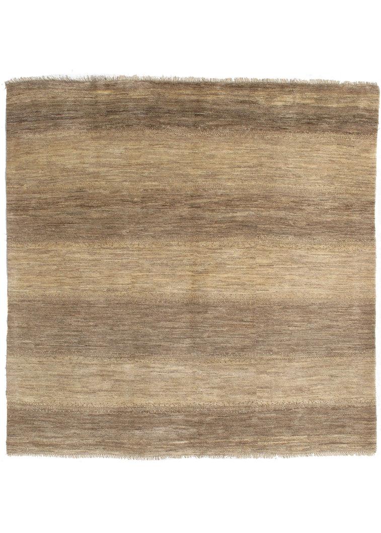 Square Contemporary Minimal Modern South Persian Lori Gabbeh undyed wool area rug