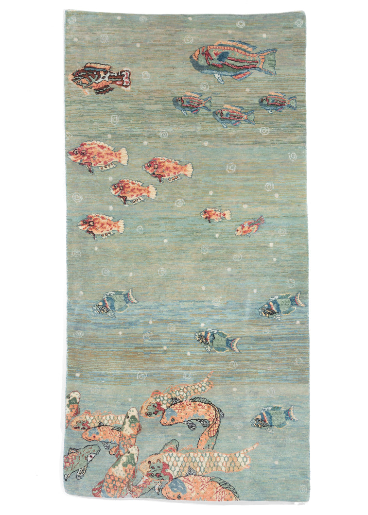 South Persian Fish Gabbeh Scatter Rug