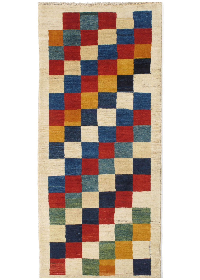 Contemporary Modern Colorful South Persian Lori Gabbeh Runner Rug