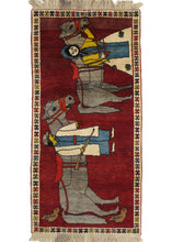 Vintage Pictoral Gabbeh Rug - 3'6 x 7'2