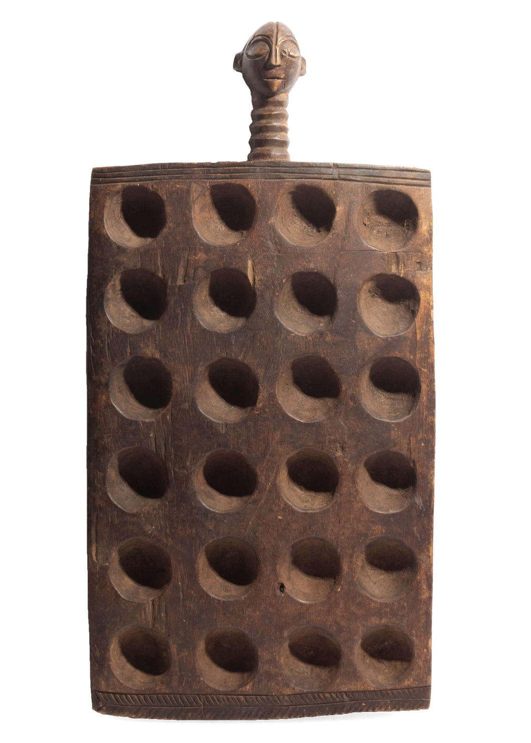 LIberian Mancala Handcarved Game with Head